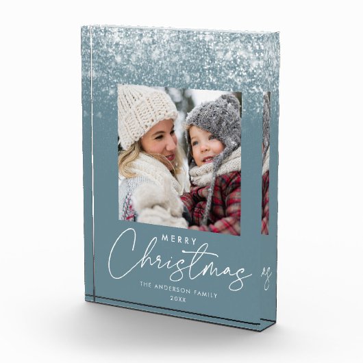 Snowdrift Frohe Weihnachten Winter Blue Holiday Fotoblock (Rechts)