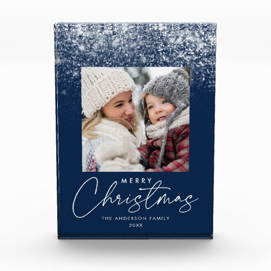 Snowdrift Frohe Weihnachtsnachtsfeiertage Fotoblock (Vorderseite)