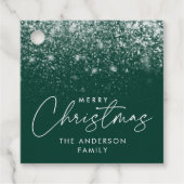 Snowdrift Green Frohe Weihnachten Geschenkanhänger (Vorderseite)