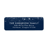 Snowdrift Navy Blue Holiday Rücksendeadresse (Vorne)