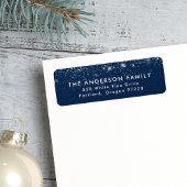 Snowdrift Navy Blue Holiday Rücksendeadresse