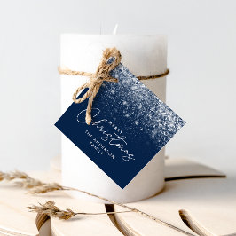 Snowdrift Navy Frohe Weihnachten Geschenkanhänger