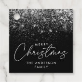 Snowdrift Schwarz Frohe Weihnachten Geschenkanhänger (Vorderseite)