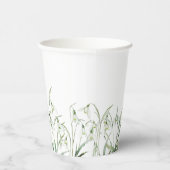 Snowdrop 60th Birthday Watercolor Botanical Green Pappbecher (Rechts)