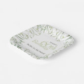 Snowdrop 60th Birthday Watercolor Botanical Pappteller (Gewinkelt)