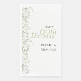 Snowdrop 60th Birthday Watercolor Botanical Serviette