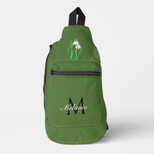 Snowdrop Blume Early Spring Custom Monogram Crossbody Bag