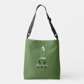 Snowdrop Blume Early Spring Custom Monogram Tragetaschen Mit Langen Trägern (Rückseite)