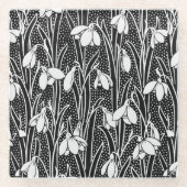 Snowdrop Blume Glasuntersetzer (Vorderseite)
