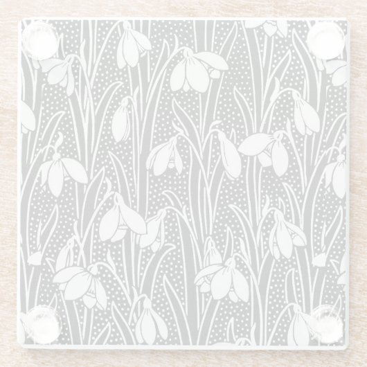 Snowdrop Blume Glasuntersetzer (Rückseite)