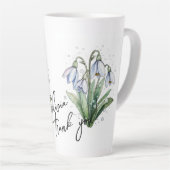 Snowdrop "Danke!" Editable Slogan & Name Milchtasse (Rechte Ecke)