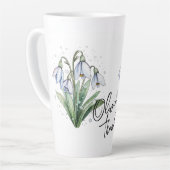 Snowdrop "Danke!" Editable Slogan & Name Milchtasse (Linke Ecke)