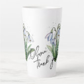 Snowdrop "Danke!" Editable Slogan & Name Milchtasse (Vorderseite)
