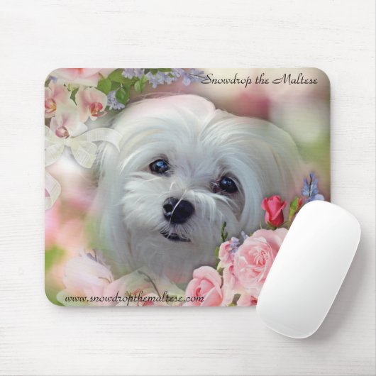 Snowdrop die maltesische Mausunterlage Mousepad (Mit Mouse)