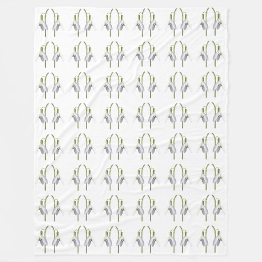 Snowdrop Fabric Muster. Fleecedecke (Vorderseite)