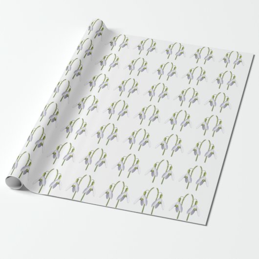 Snowdrop Fabric Muster. Geschenkpapier (Ungerollt)