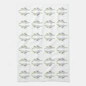 Snowdrop Fabric Muster. Geschirrtuch (Vertikal)