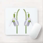 Snowdrop Fabric Muster. Mousepad (Mit Mouse)