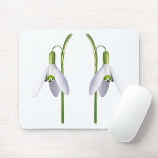 Snowdrop Fabric Muster. Mousepad (Mit Mouse)