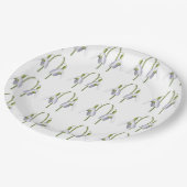 Snowdrop Fabric Muster. Pappteller (Schrägansicht)