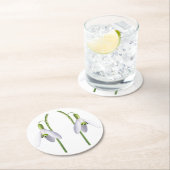 Snowdrop Fabric Muster. Runder Pappuntersetzer (Vor Ort)