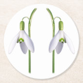 Snowdrop Fabric Muster. Runder Pappuntersetzer (Vorderseite)