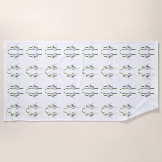 Snowdrop Fabric Muster. Strandtuch (Vorderseite)