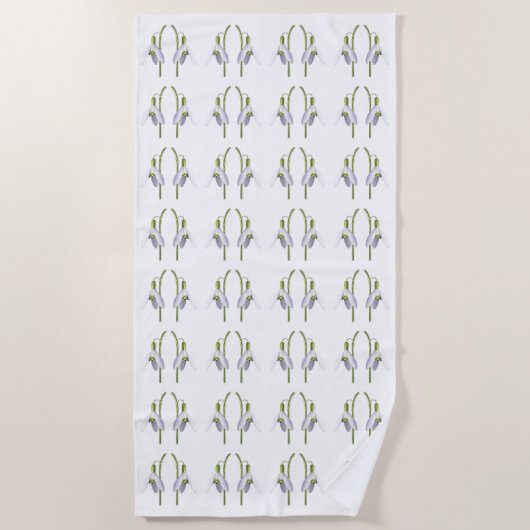 Snowdrop Fabric Muster. Strandtuch (Vorderseite)
