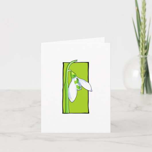Snowdrop green Note Card Karte (Vorderseite)
