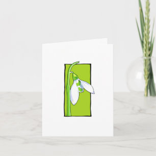 Snowdrop green Note Card Karte