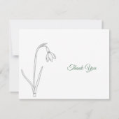 Snowdrop Line Art Beerdigung Vielen Dank Note Card Dankeskarte (Rückseite)