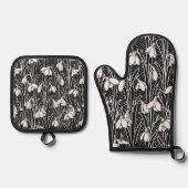 Snowdrop Oven Mitt und Pot Holders Ofenhandschuh & Topflappen-Set (Vorderseite)