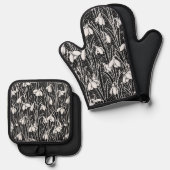 Snowdrop Oven Mitt und Pot Holders Ofenhandschuh & Topflappen-Set (Vorderseite/Rückseite)