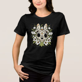 Snowdrop & Rabbit Skull im Januar Tri-Blend Shirt