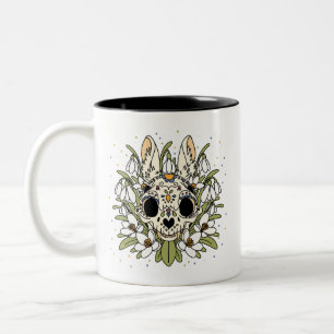 Snowdrop & Rabbit Skull im Januar Zweifarbige Tasse
