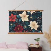 Snowdrop Starry Blooms botanisch Wandteppich Mit Holzrahmen (Schlafzimmer)