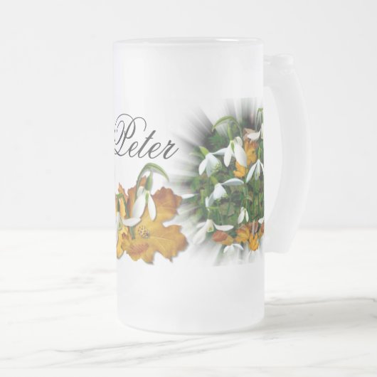 SNOWDROP ~ Tasse aus Mattiertem Glas (VorderseiteRechts)