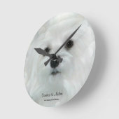 Snowdrop the Maltese Clock Runde Wanduhr (Winkel)