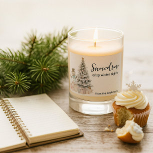 Snowdrop Weihnachtskerzensiegel Rechteckiger Aufkleber