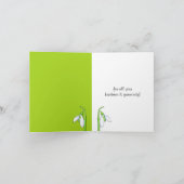 Snowdrop weiß Danke Note Card (Innenseite)