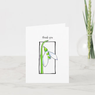 Snowdrop weiß Danke Note Card