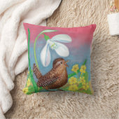 Snowdrop & Wren bird beschwört das Frühling-Kinder Kissen (Decke)