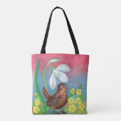 Snowdrop & wren bird & spring tasche (Rückseite)