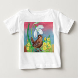 Snowdrop & Wren Vogel beschwören den Frühling Baby T-shirt