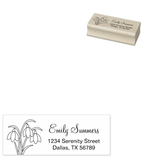 Snowdrops - Adresse für Frühlingsblumen Gummistempel (Stempel)