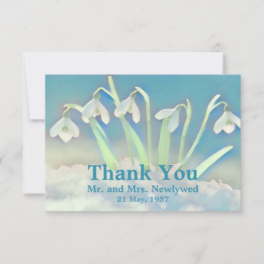 Snowdrops Blue Dankeskarte (Vorderseite)