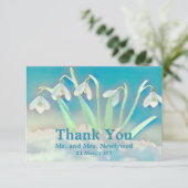 Snowdrops Blue Dankeskarte (Stehend Vorderseite)