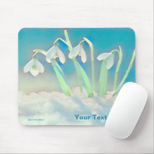 Snowdrops Blue Mousepad