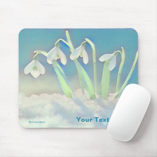 Snowdrops Blue Mousepad (Mit Mouse)