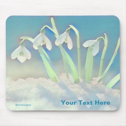Snowdrops Blue Mousepad (Vorne)